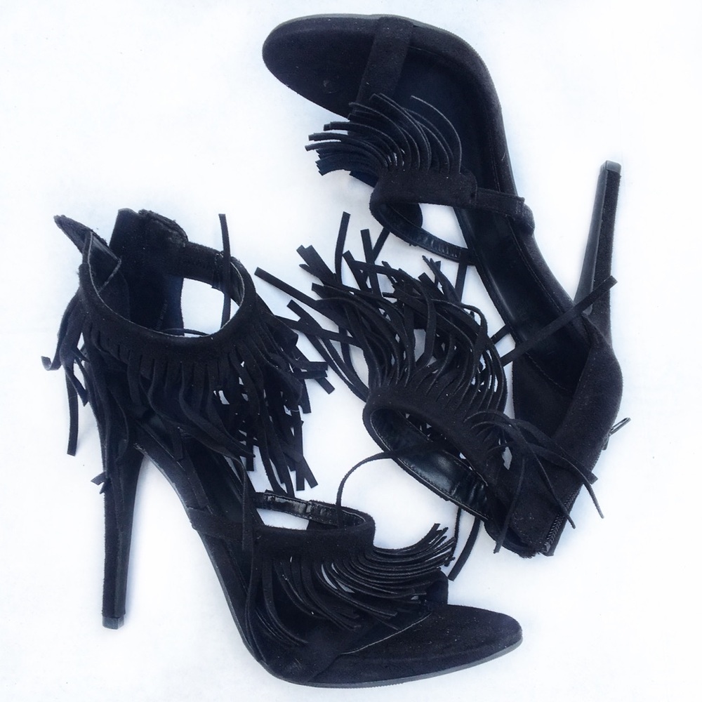 Charlotte Russe Fringe Black Heels
